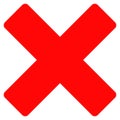 Reject Cross Flat Icon Illustration