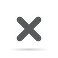 Reject, cross mark icon vector isolated o white background. Decline, wrong sign symbol