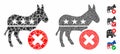 Reject democrat donkey Composition Icon of Inequal Pieces