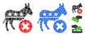 Reject Democrat Donkey Composition Icon of Round Dots