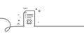 Reject file line icon. Decline document sign. Continuous line with curl. Vector