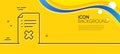 Reject file line icon. Decline document sign. Minimal line yellow banner. Vector
