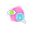 Reject file line icon. Decline document sign. Vector