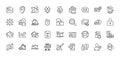 Reject file, Technical algorithm and Donation line icons pack. For web app. Line icons. Vector