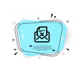 Reject letter icon. Delete mail sign. Vector