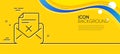 Reject letter line icon. Delete mail sign. Minimal line yellow banner. Vector