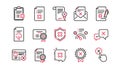 Reject line icons. Decline, Cancel and Dislike. Linear icon set. Vector Royalty Free Stock Photo