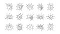 Reject line icons. Decline, Cancel and Dislike. Linear icon set. Vector Royalty Free Stock Photo