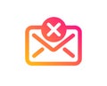 Reject mail icon. Delete message sign. Vector