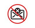 Reject mail icon. Delete message sign. Vector