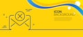 Reject mail line icon. Delete message sign. Minimal line yellow banner. Vector
