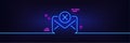 Reject mail line icon. Delete message sign. Neon light glow effect. Vector Royalty Free Stock Photo