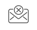 Reject mail line icon. Delete message sign. Vector