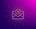 Reject mail line icon. Delete message sign. Vector