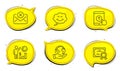 Reject mail, Swipe up and Employees wealth icons set. Smile sign. Vector