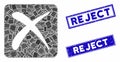 Reject Mosaic and Scratched Rectangle Reject Stamps