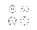 Reject protection line icon. Decline shield sign. Vector