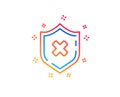 Reject protection line icon. Decline shield sign. Vector