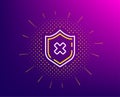 Reject protection line icon. Decline shield sign. Vector