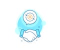 Reject refresh line icon. Decline update sign. Vector