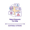 Reject requests for help concept icon Royalty Free Stock Photo