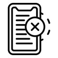 Reject secure login icon outline vector. Internet mobile