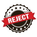 REJECT text on red brown ribbon stamp Royalty Free Stock Photo