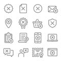 Reject Vector Line Icon Set. Contains such Icons as Cancellation, Deny, Error, Failed and more. Expanded Stroke Royalty Free Stock Photo