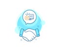 Reject web access line icon. Decline monitor sign. Vector