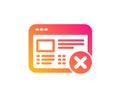 Reject web page icon. No internet sign. Vector