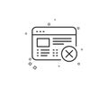 Reject web page line icon. No internet sign. Vector