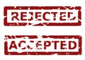 Rejected and accepted rubber stamps Royalty Free Stock Photo