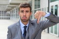 Rejected businessman whining in the office Royalty Free Stock Photo