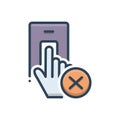 Color illustration icon for Rejected, refused and canceled Royalty Free Stock Photo