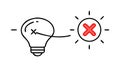 Rejected Idea Lightbulb Cross Mark Icon, for Disapproval, vector design Generative AI Royalty Free Stock Photo