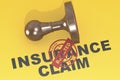 Rejected insurance claim concept with wooden stamp Royalty Free Stock Photo