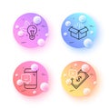 Rejected payment, Eco energy and Smile minimal line icons. For web application, printing. Vector