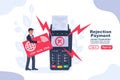Rejected payment NFC concept. Landing page contactless terminal.