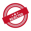 Rejected red stamp, label on white background. Royalty Free Stock Photo