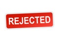 Rejected sticker red. Flat vector illustration