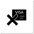 Rejected visa glyph icon