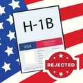 Rejected Visa H1B concept illustration Royalty Free Stock Photo