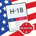 Rejected Visa H1B concept illustration