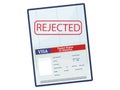 Rejected Visa Type H1B. Temporary work for workers. Royalty Free Stock Photo