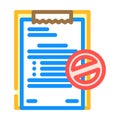 rejection letter color icon illustration