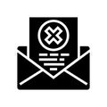 rejection letter glyph icon vector illustration