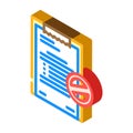 rejection letter isometric icon illustration