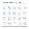 Rejection line icons set