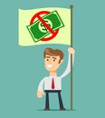 Rejection money, concept. Refuse cash. Vector illustration flat design. Royalty Free Stock Photo