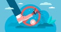 Rejection vector illustration. Flat tiny kick out of job persons concept.